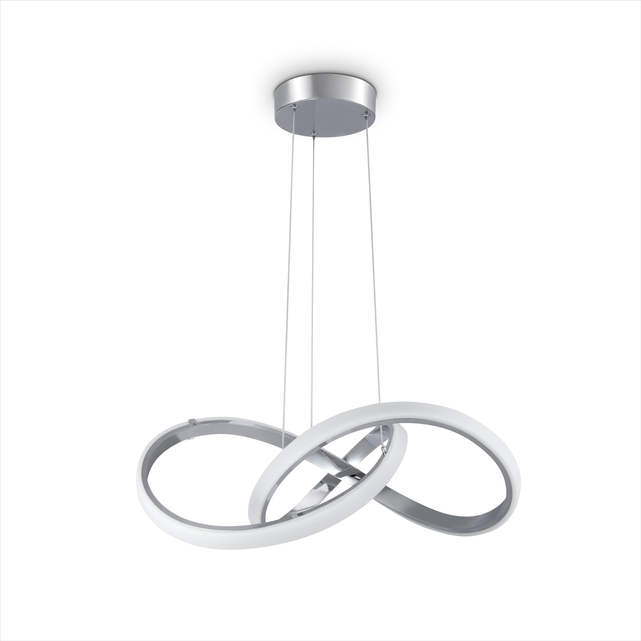 Paco Home Pendelleuchte Esstisch Lampe Deko Wohnzimmer LED Hängelampe Schlafzimmer Pendellampe Esszimmer Modern Stylisch, Lampenart:Typ 5, Farbe:Chrome - Weiß