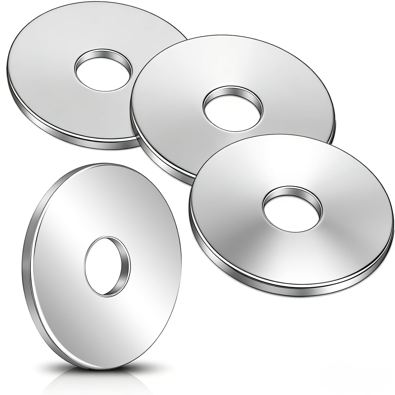 80Pcs High-Strength 304 Stainless Steel Washers - M5 x 20 Flat & Penny Washers for Bolts, Screws and Automotive DIY, Silver Anti-Corrosion Hardware, Thickness 1.2mm