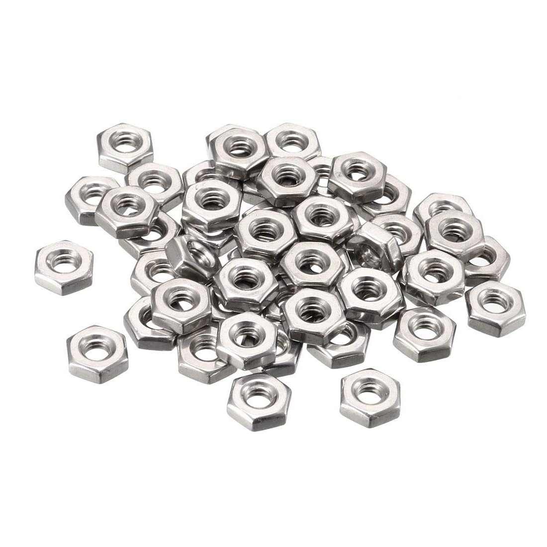 TA-VIGOR 50Pcs Hex Nuts, 10#-32 UNC Self Locking Nuts, 304 Stainless Steel Insert Lock Nut for Bolts, Hexagon Nutstones for Lock Washers, Bolts, Screws