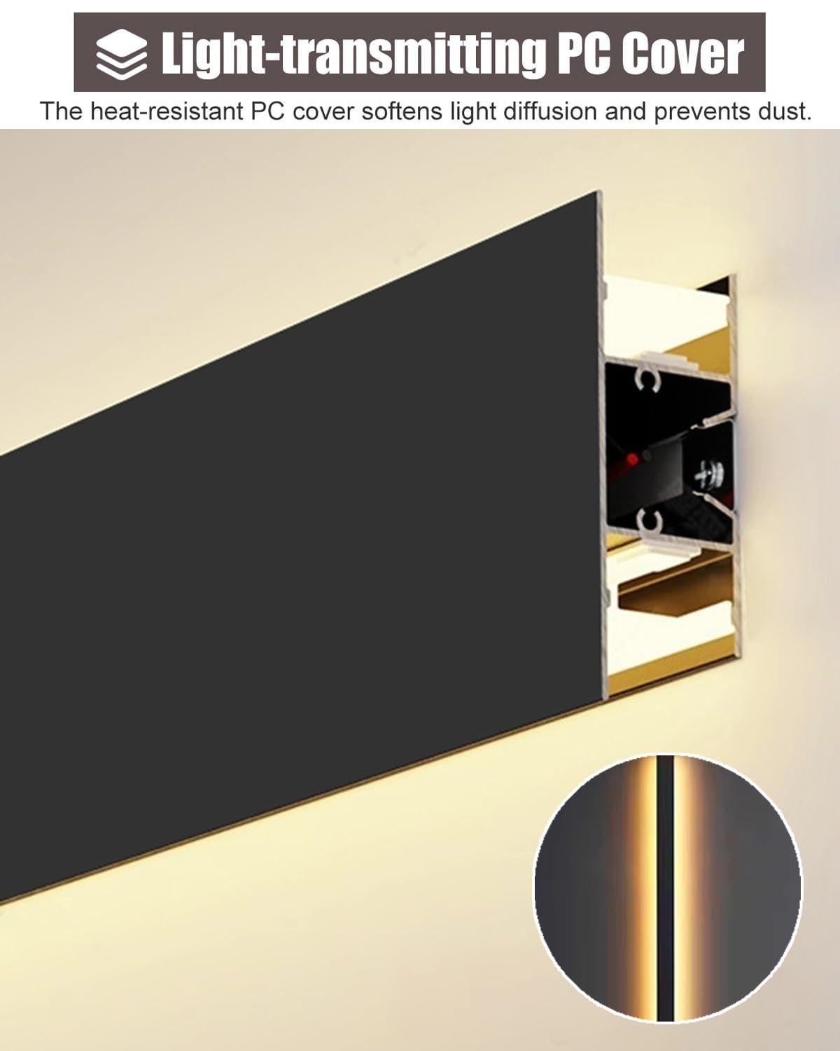 Dimensioni delle modanature per soffitti, Canale di Illuminazione con Modanatura a Corona a LED for pareti a soffitto di Lunghezze Multiple(3.6m (11.8ft))