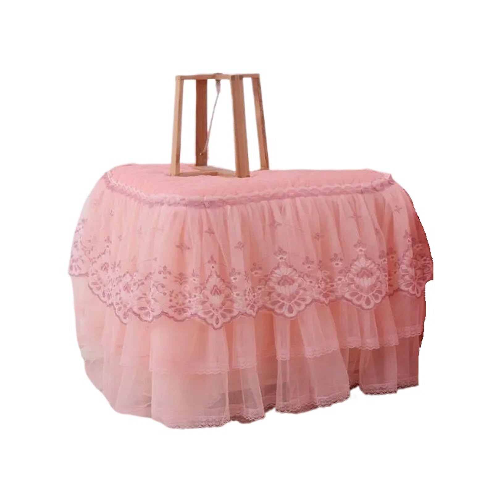 ZHSOAO Lace Bedside Cabinet Table Cover Bedroom Skirt Cotton Padding Tablecloth For for Furniture Dresser(Pink,50x50cm)