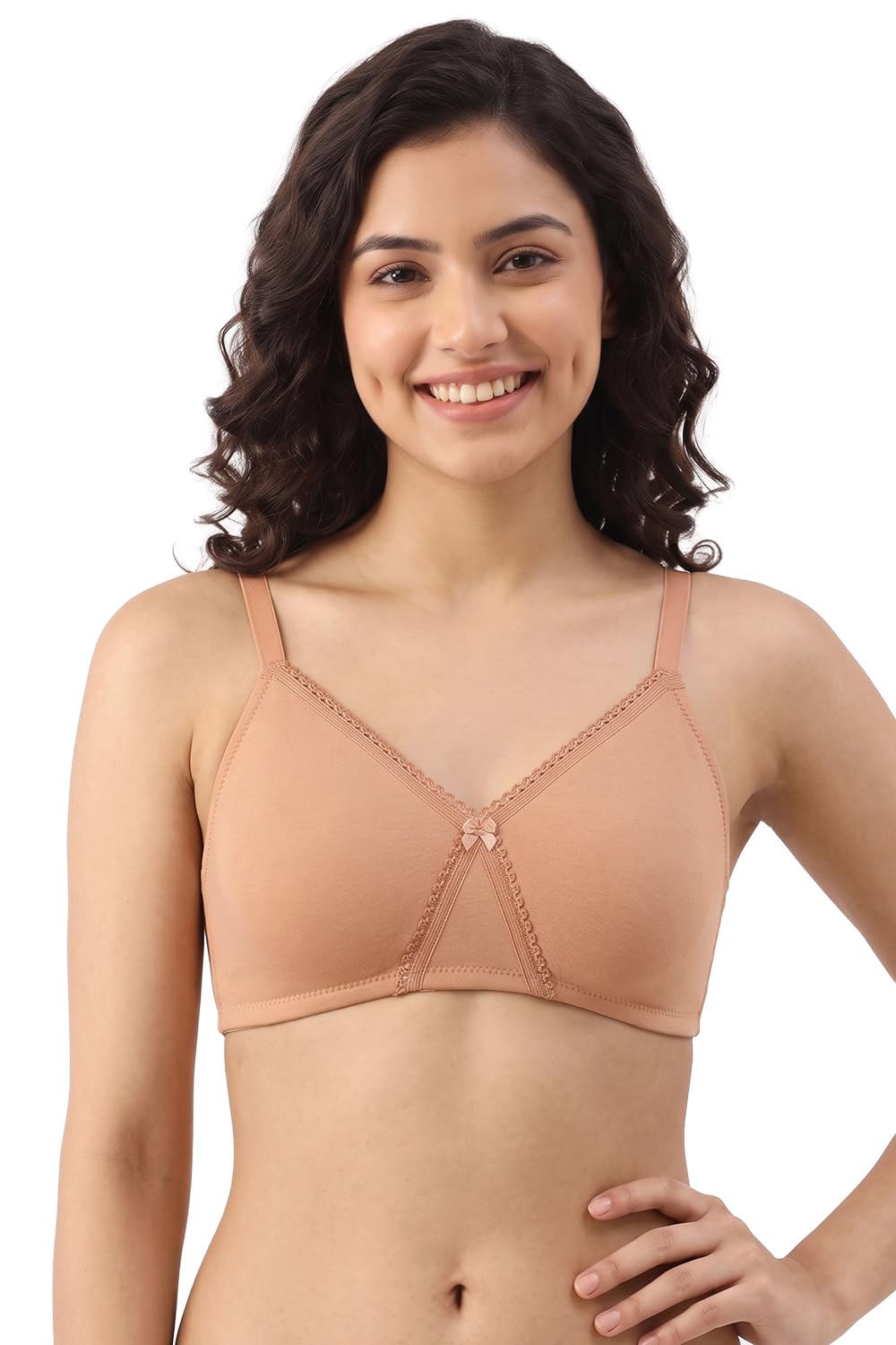 essentials double layered non wired full coverage t-shirt bra - cloud pink