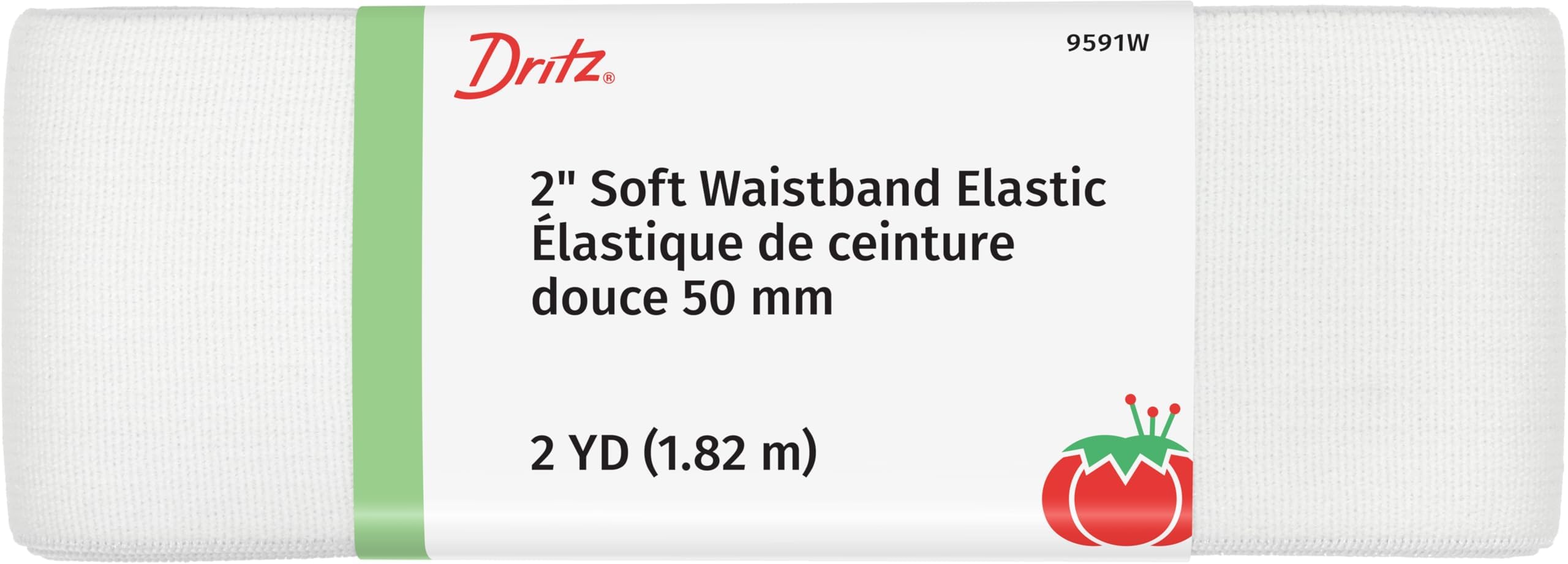 Notions White Elastic Soft Waistband 2", 2"