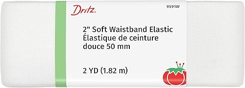 Dritz Cintura elástica suave blanca de 2 pulgadas