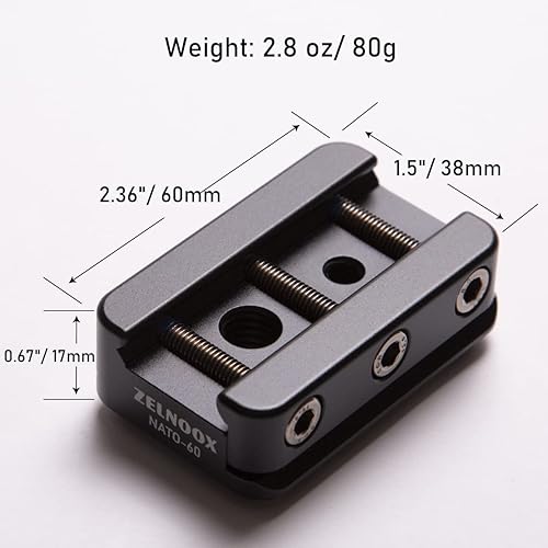 Miniatura 4 de Picatinny Arca Swiss Plate,Picatinny Rail to Arca Trípode Montaje,Picatinny Rail convertido en adaptador de cola de milano Arca RRS, compatible con