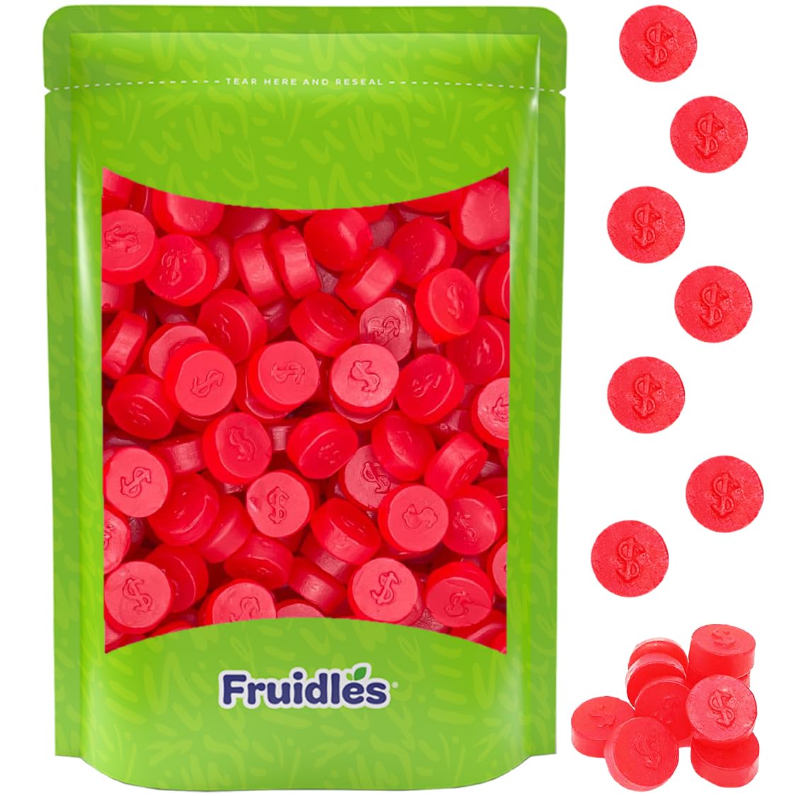Cherry JuJu Coins, Delicious Jelly Gummy Candy, Fun and Festive Holiday Snacking (Half-Pound)