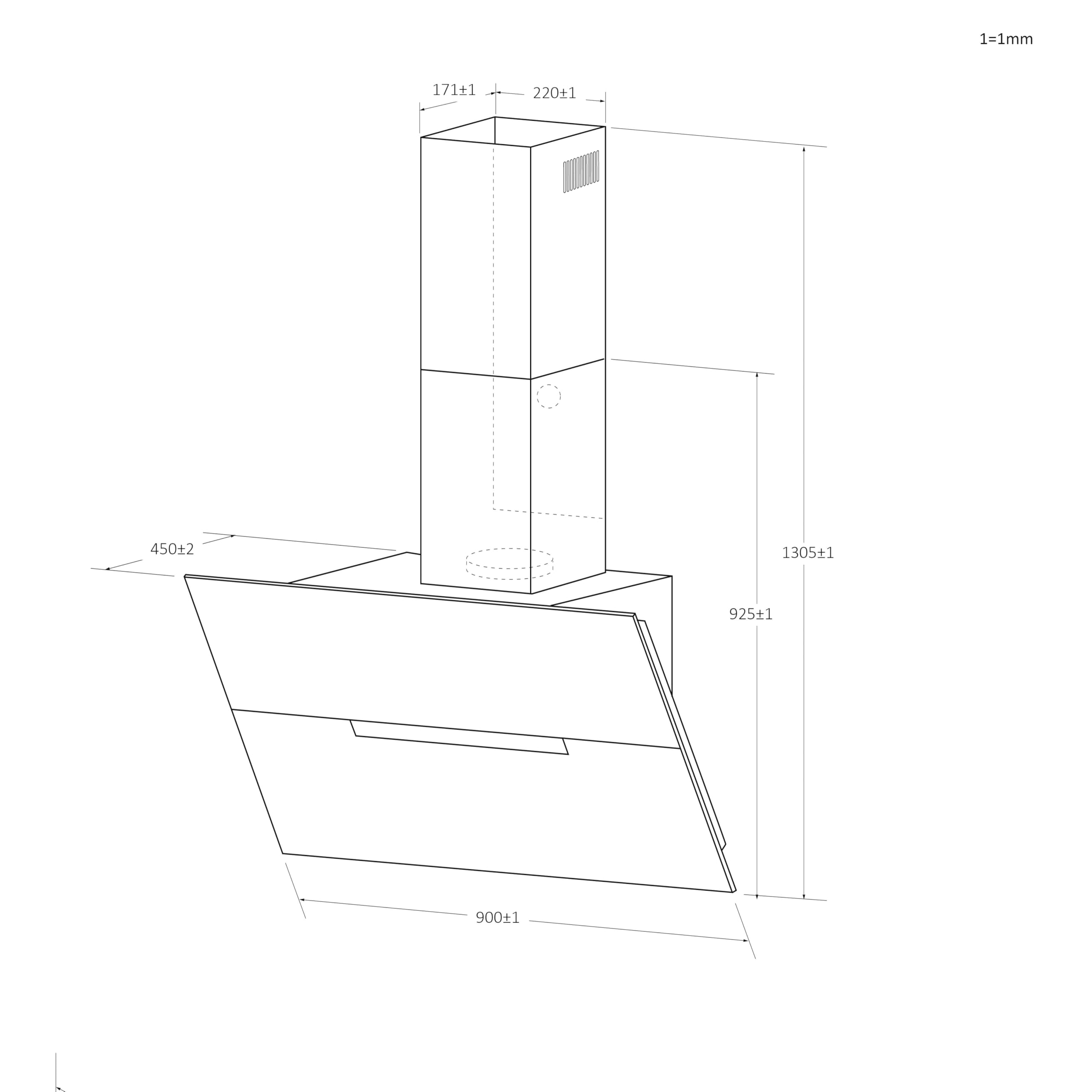 Haier I-Link HADG9CBS4BWIFI Campana extractora decorativa 90cm, WIFI, Potencia 937 m3/h, 270W, 5 Velocidades, 63 db, Filtros carbón, 2 Filtros Antigrasa, Luz LED, Cristal Negro
