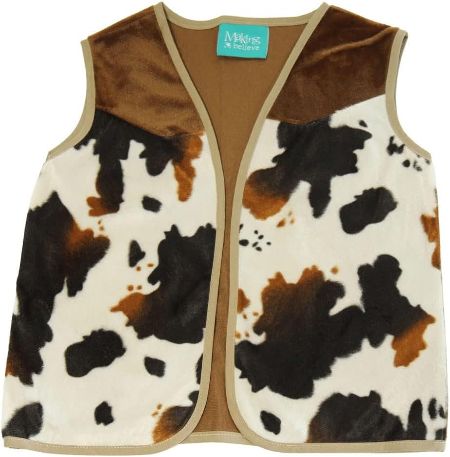 Kids Western Rodeo Cowboy or Cowgirl Classic Costume Set - Vest, Brown Hat, Bandana (Choose Color and Size) - Image 2