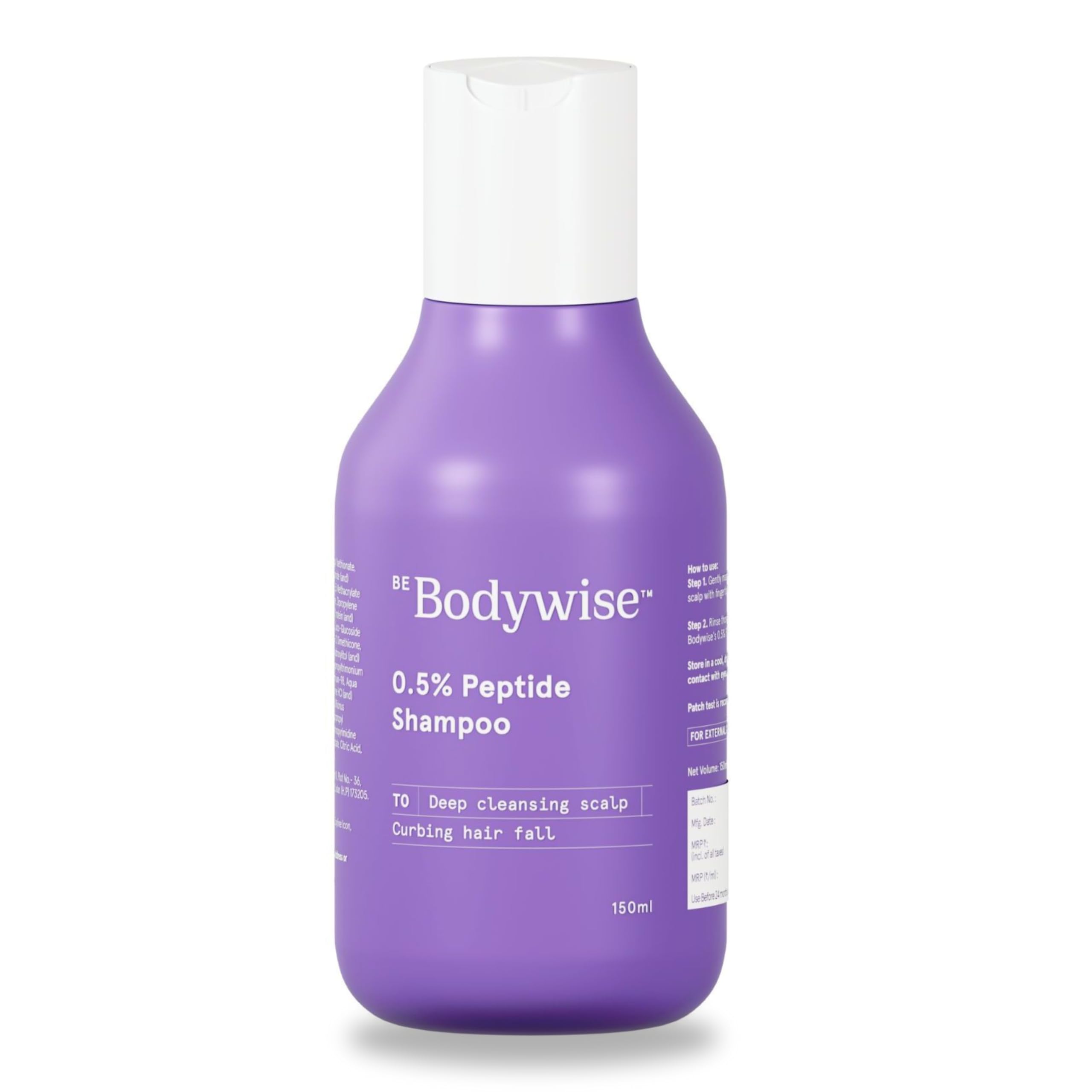 Be Bodywise 0.5% Peptide Bond Shampoo 150ml | Hidrahair, Keratin Nanopeptide, Hydrolysed Veg Protein, Triple Combo Bond Repair Active & Rosemary Oil | Treating Heat-Damaged, Chemical & Colored Hair-image-44