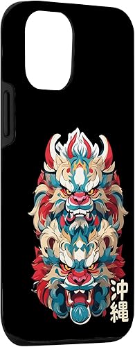 Miniatura 3 de Funda para iPhone 14 Okinawa Japón Shisa Guardian Lions Okinawa Kanji japonés