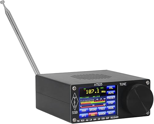 Okuyonic Receptor de radio, salida de sonido estéreo, programa de radio de onda corta portátil, compatible con interfaz tipo C para FM AM SSB