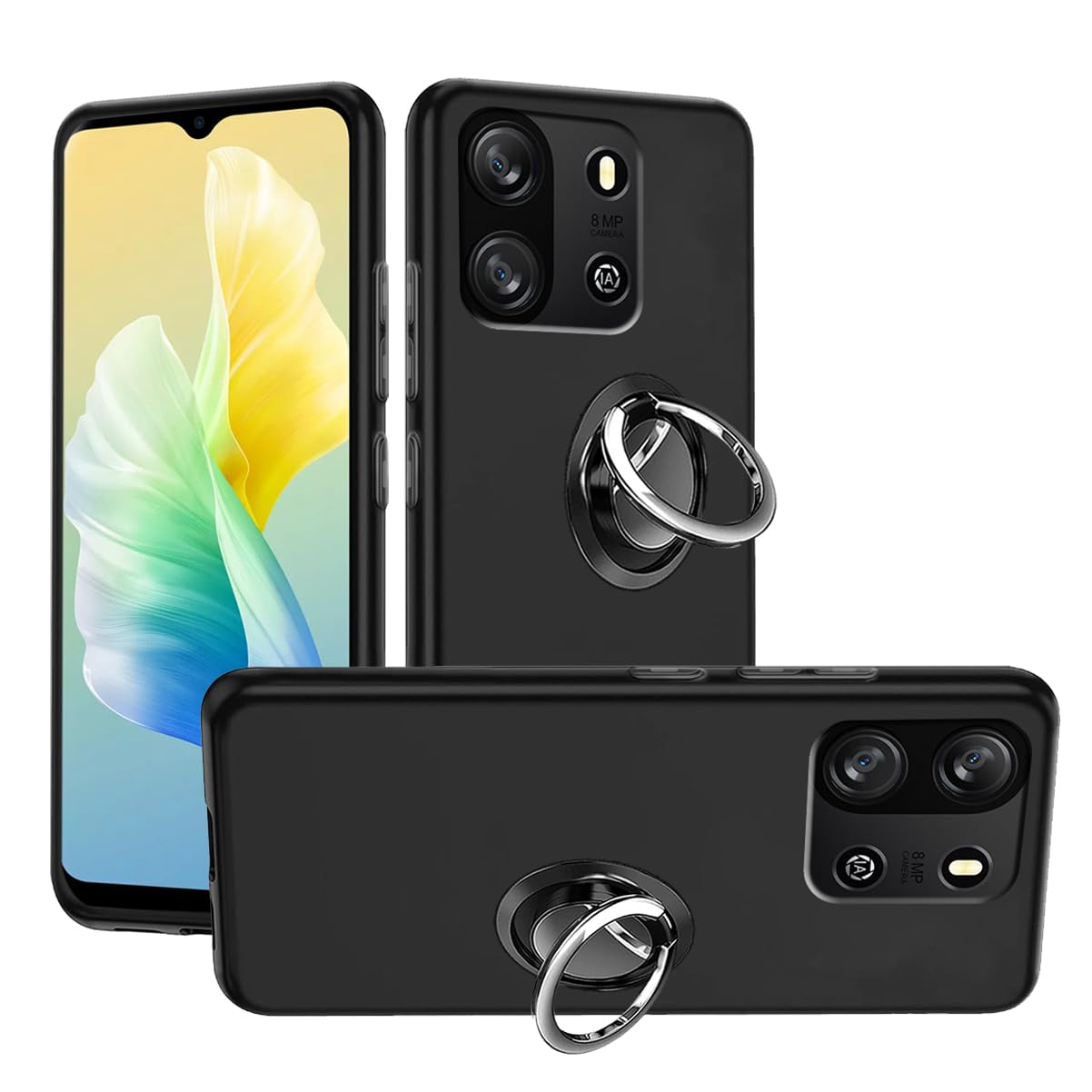HuiYouMY 2-in-1 Case + Phone holder Ring Compatible with Blackview Wave 6C Cover for Blackview Wave 6C