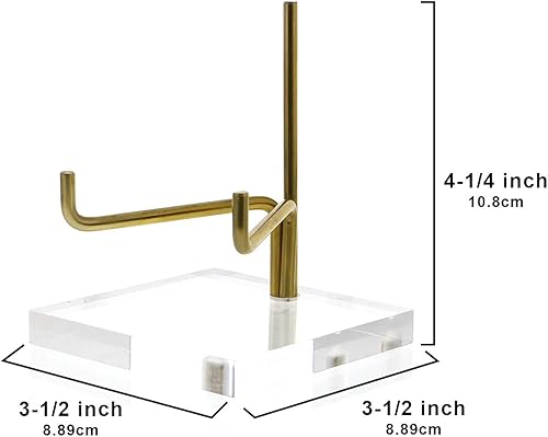 Miniatura 3 de OnFireGuy Caballete de exhibición de metal ajustable de 4-14 pulgadas con base acrílica para geodas, fósiles, minerales de cristal