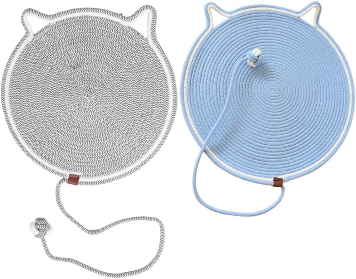 2pcs Cat Scratching Pads Anti-Slip Sturdy Scratch Board for Indoor Cats Sofa Protector Small Blue and Floral Gray Floor Mat