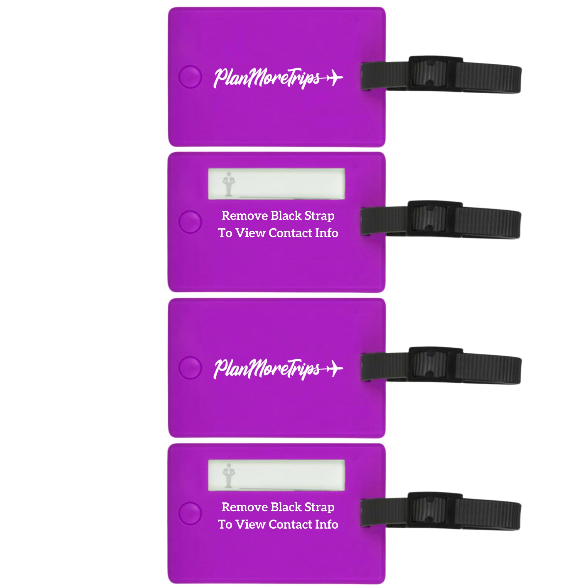 4 Pack Purple Luggage Tags for Women Cute Travel