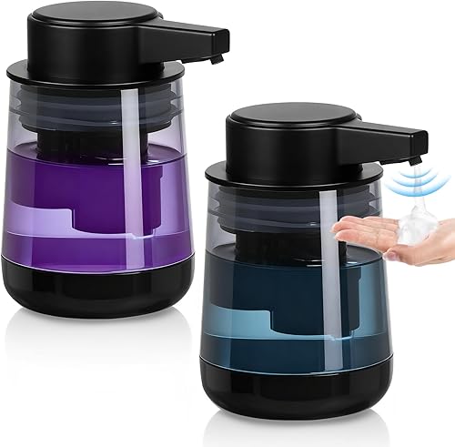 Miniatura 8 de Paquete de 2 dispensadores automáticos de jabón líquido sin contacto, dispensador automático de jabón líquido de 3 niveles ajustables, sin contacto,