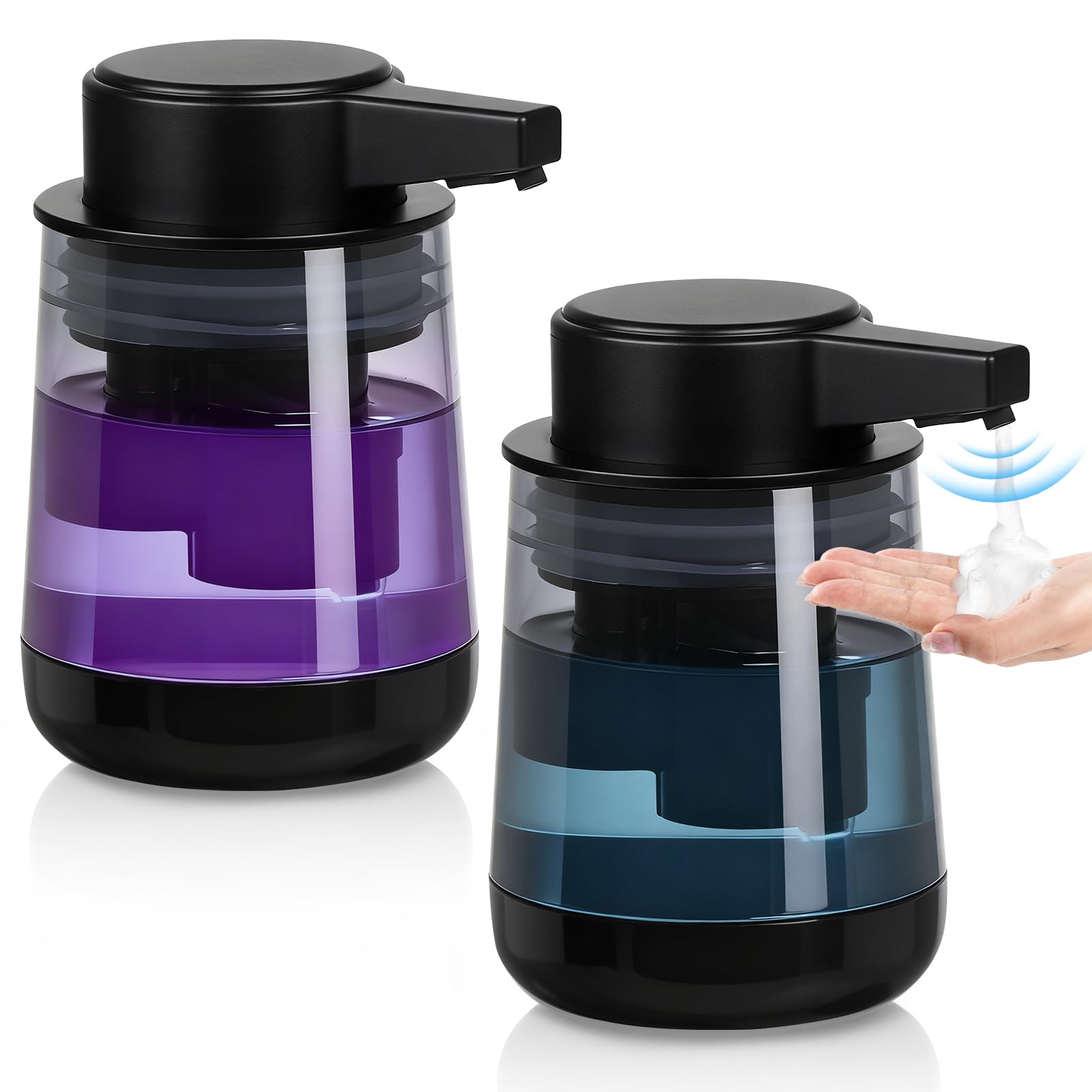 Photo 1 of 2 Pack Automatic Soap Dispenser Touchless Automatic Foaming Soap Dispenser 3-Level Adjustable Modern Foam Soap Dispensers 10.5oz/300ml USB Rechargeabled for Bathroom Kitchen Office