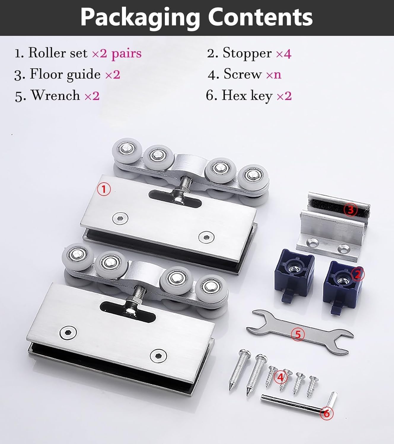 Kit de Herrajes para Puertas Correderas de Cristal de Doble Hoja para Cocina, Guía de Aluminio de Doble Carril de 70 a 400cm para Tabiques(90cm (3.0ft))