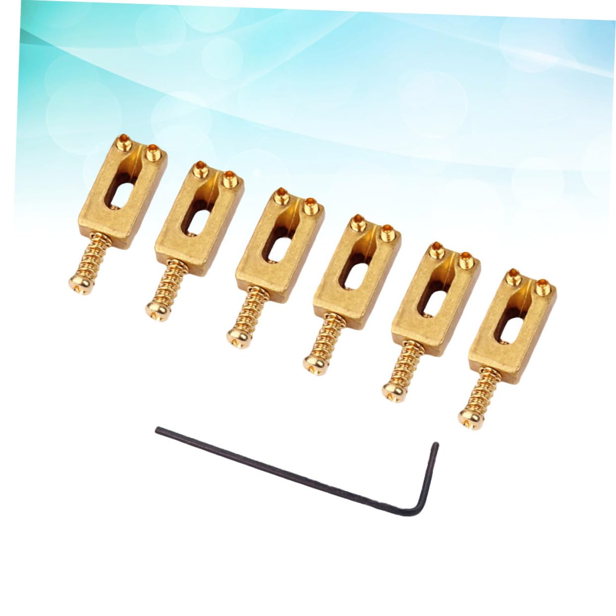 BESTonZON Electric Guitar Bridge Part 6 Pcs Brass Bridge Saddles for Bass Wrench Gaq13 Saddle