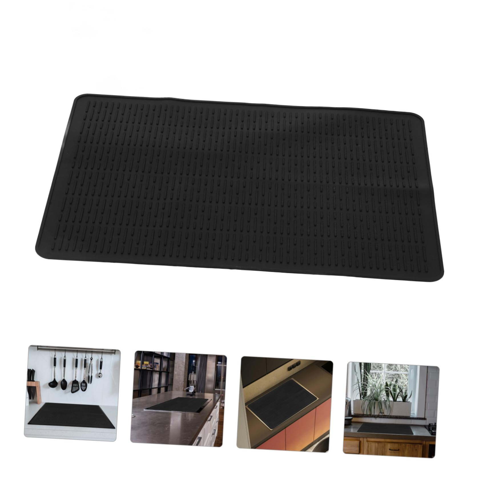 Tapete de Silicona para Cocina de Inducción 20x28 Pulgadas | Negro, Uso Doméstico, Resistente Temperatura E, Fácil de Limpiar y Guardar