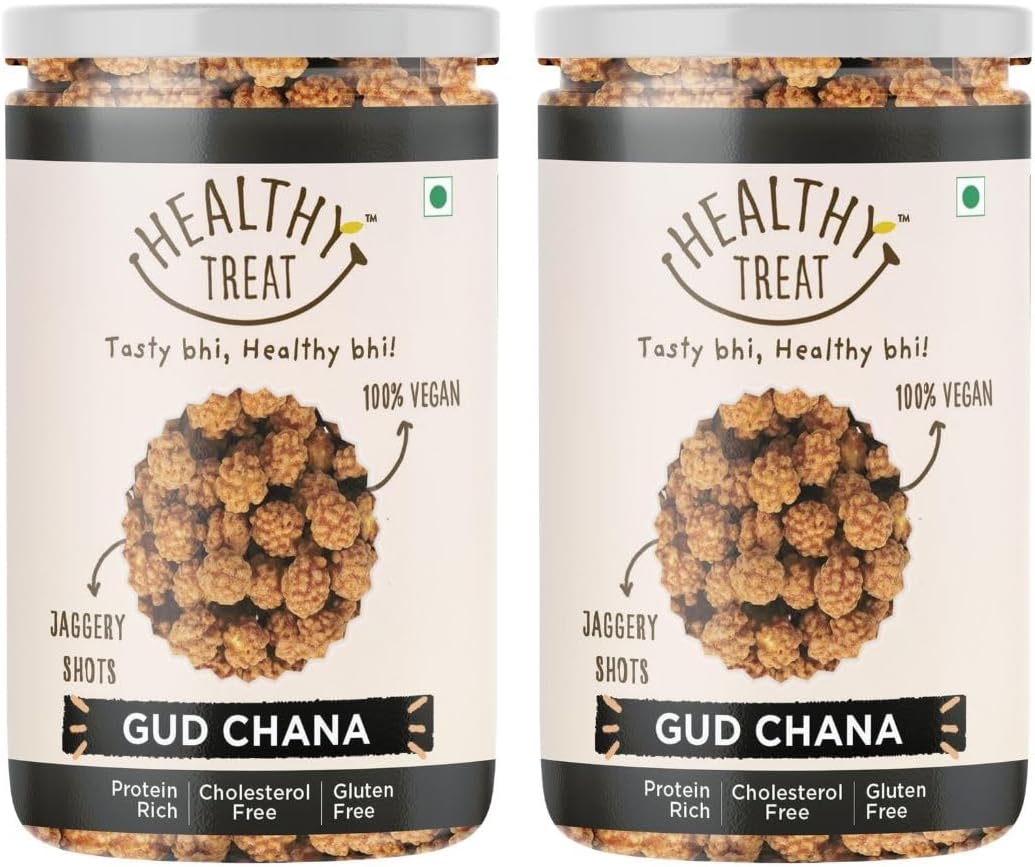 Healthy Treat Gur Chana 400gm | Jaggery Coated-Chana | Gud-Chana | Roasted Chickpeas with Natural Jaggery | Immunity Booster | Delicious and Healthy Snacks | Perfect for Snacking Anytime