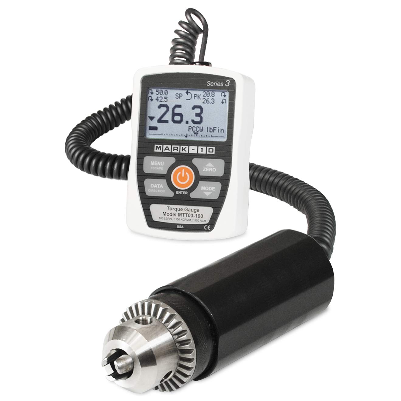 Mark-10 MTT03-50 Series TT03 Torque Gauge, 50lbFin Capacity