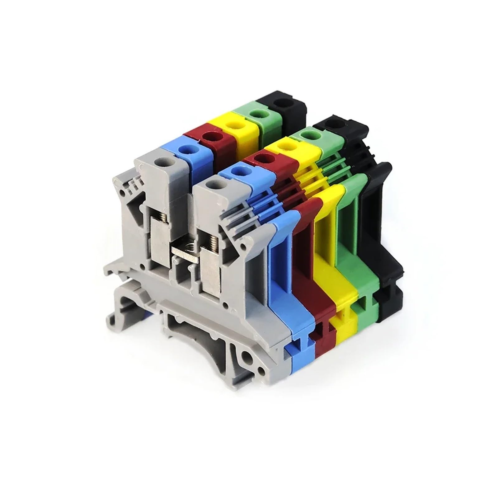 Borne de rail DIN UK-2.5B, 100 pièces, type à vis universel, 17,5 A, 690 V, IEC60947-7-1, connecteur de câblage UK2.5B(Yellow)