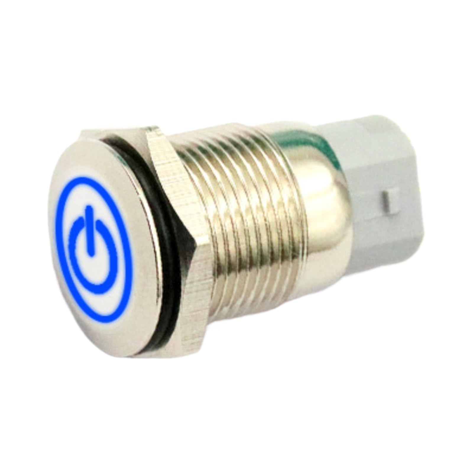 Interruptor de botón 16mm 12V con bloqueo automático y luz redonda azul 5A