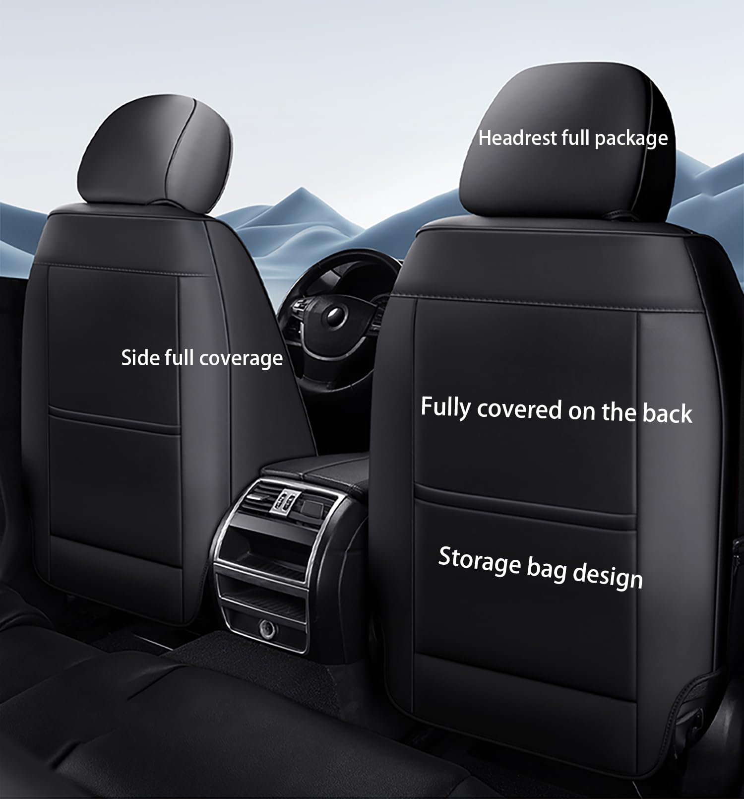 Autositzbezüge komplettes Set Universal in Stylish Design | Schonbezüge für Vordersitze und Rückbank | Auto Sitzbezüge Airbag Kompatibel | Premium Wasserdicht Sitzbezug, Schwarz Weinrot