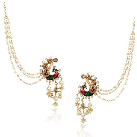 Shining Diva Fashion Metal Gold Plated and Pearl Earrings for Women & Girls