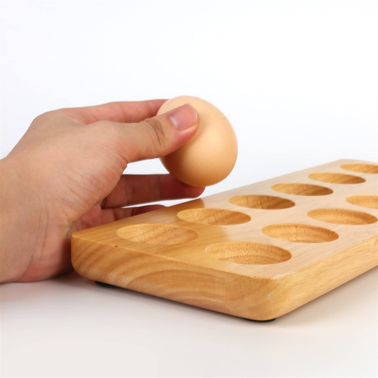 Eierbehälter für Kühlschrank Moderner 12-Zellen-Kühlschrank aus Holz, zweireihig, Eierregal, Zubehör, Eierbehälter