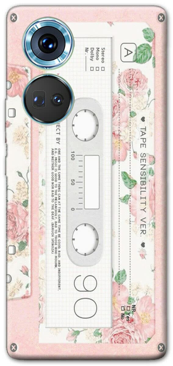 Cover Mixroom Per Huawei P40 | Custodia In TPU Silicone Morbido Con Stampa Musicassetta Vintage Floreale M715 | Antigraffio E Antiurto