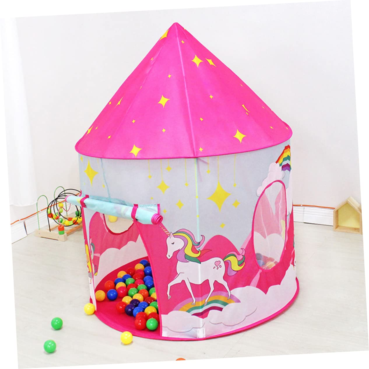 Gioco Portatile per Bambini Rosa in Poliestere Leggera e Traspirante, per Feste e Camera da Letto, Set per Divertimento Sicuro