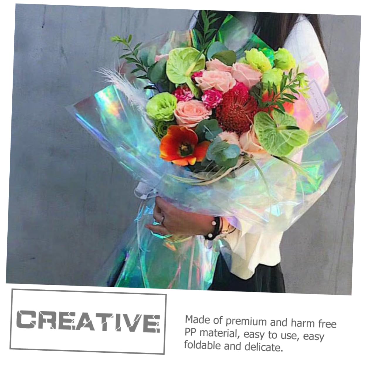 FOMIYES Fogli Per Confezionare Fiori 20 Fogli Di Pellicola Floreale Per Bouquet Materiale Pp Resistente Allusura Pellicola Floreale Confezione Da 2