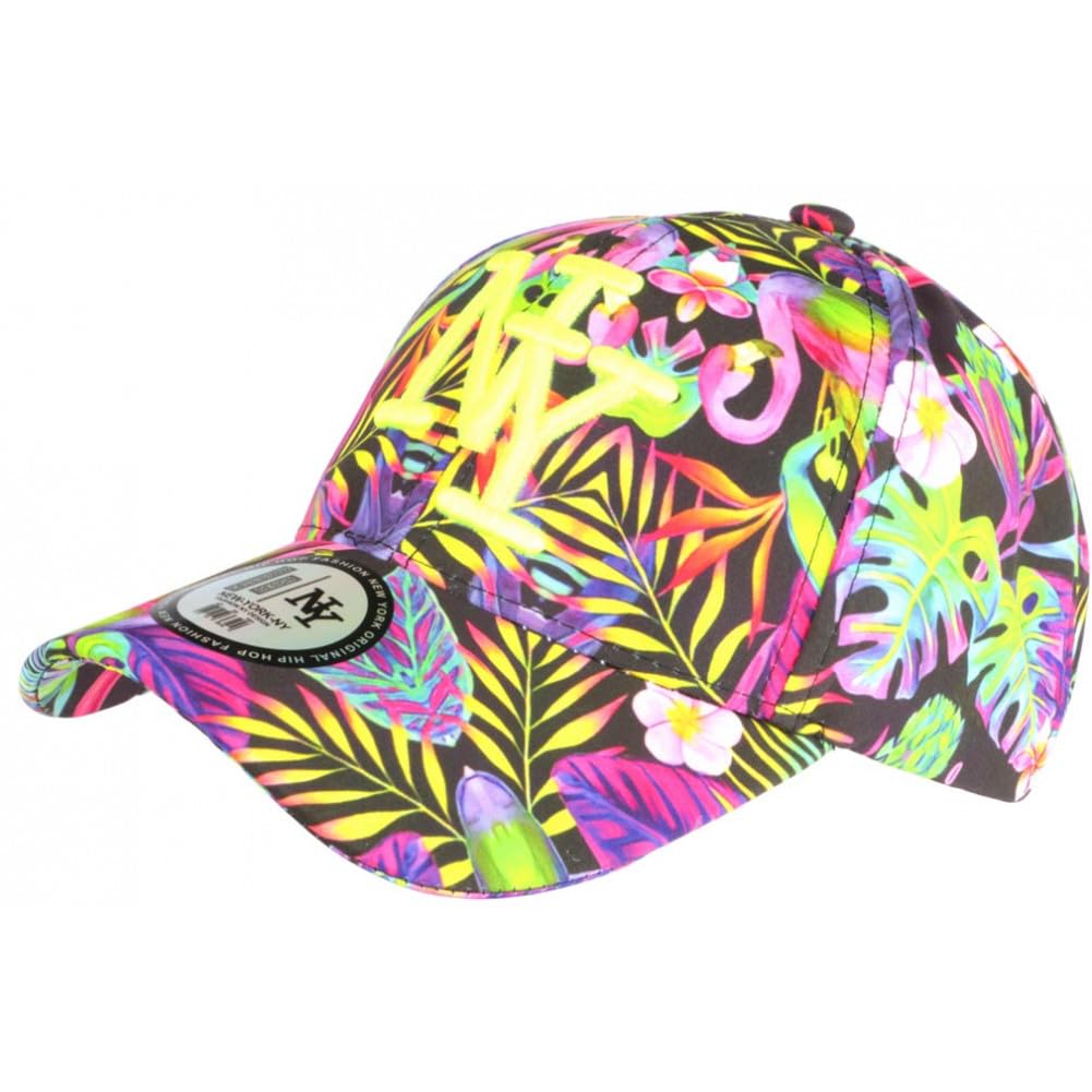 Hip Hop Honour NY Cap Neon Geel en Zwart Stijl Tags Streetwear Baseball Paynter - Unisex - zwart - Taille Unique