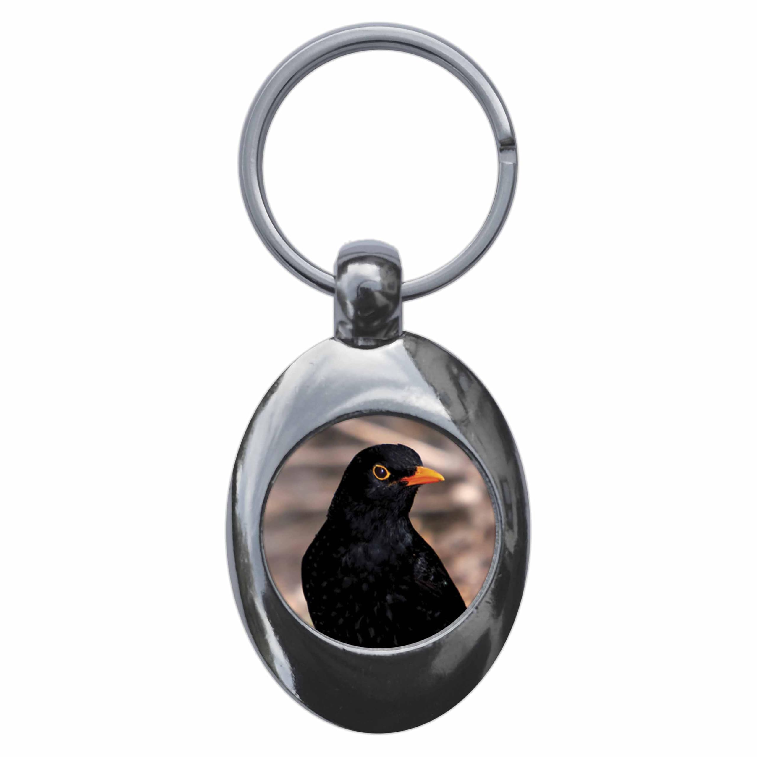 Ozorath Blackbird Keyring Keychain Key Ring Chain With Trolley Coin