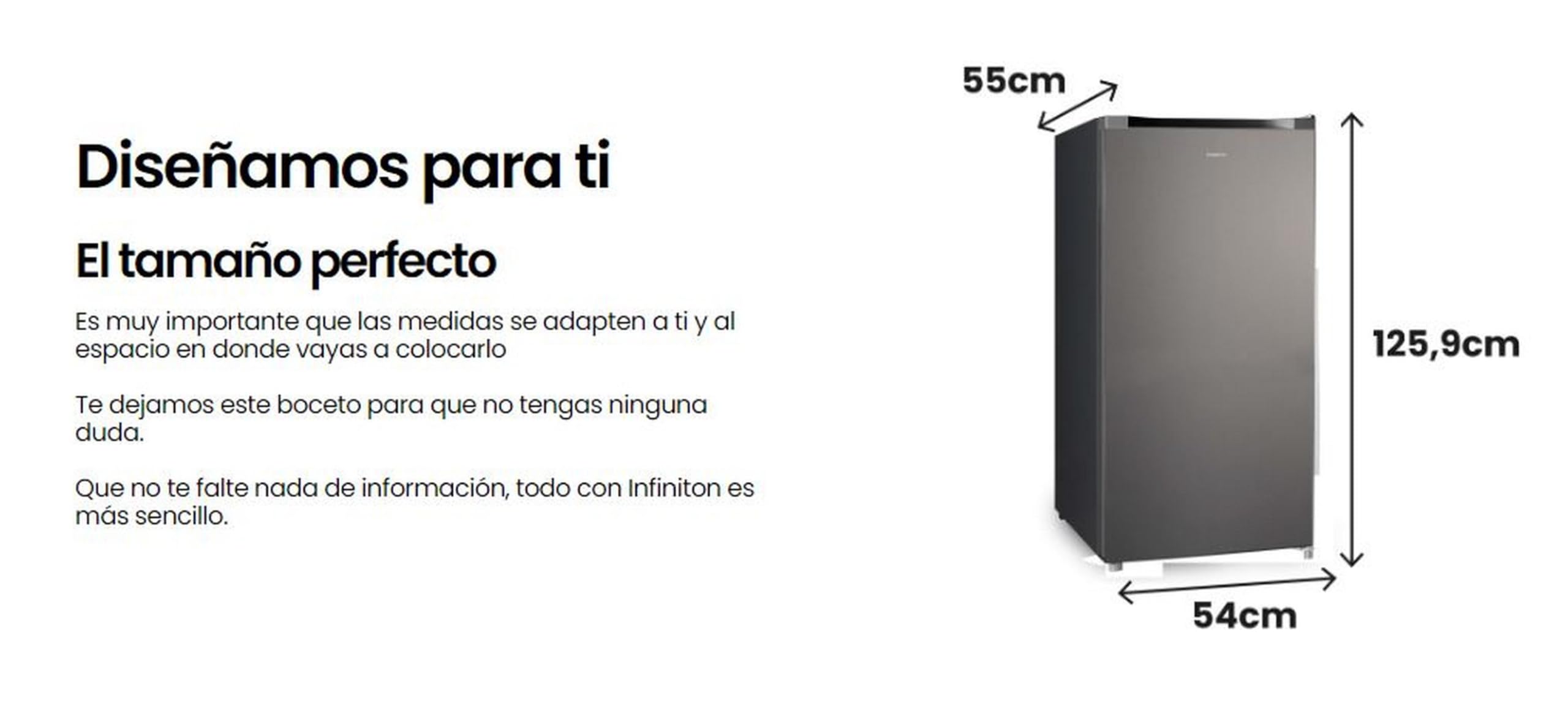 INFINITON Congelador Vertical CV-140L25XEQ, 145 Litros, E, Función Fast Freezing, Congelador 4****, cajón Flap, Tirador integrado, Puerta reversible, Inox