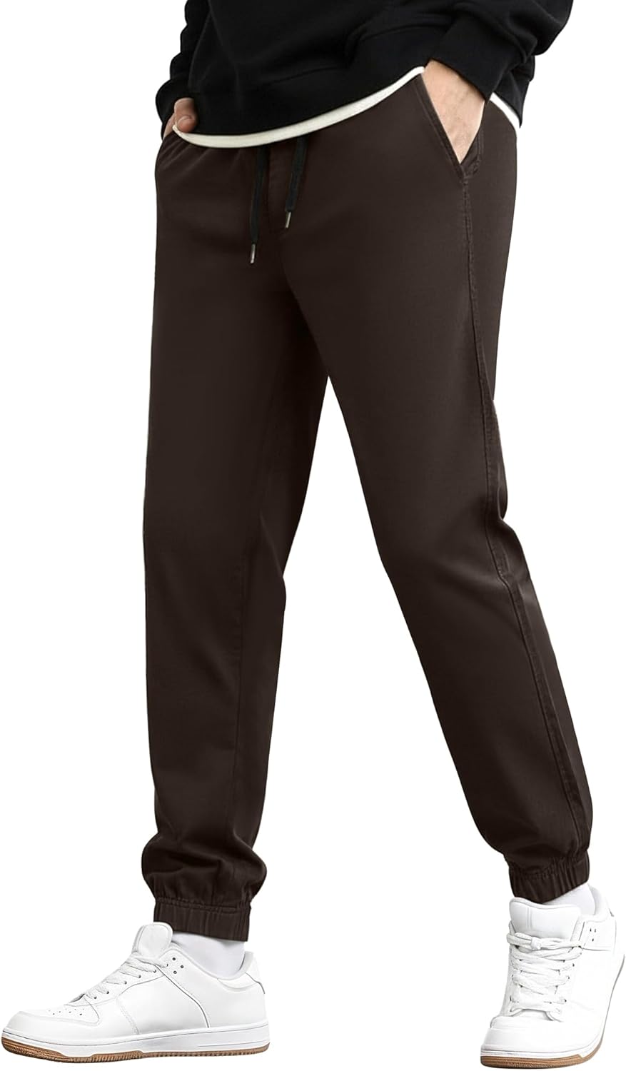 Men's Casual Chino Pants - Joggers Style Slim Fit Tapered Comfort & Durability Swea...