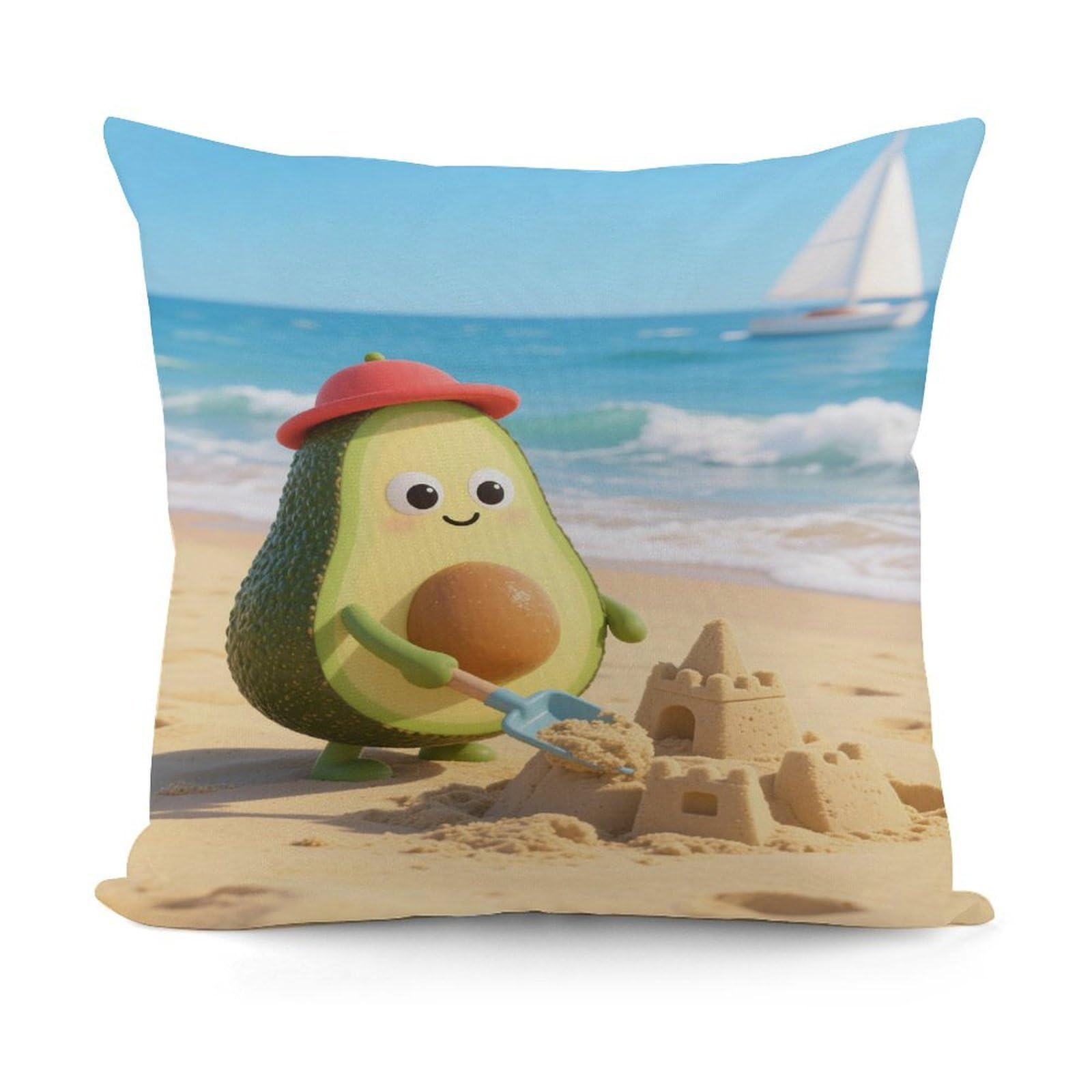 VstaDank Avocado Throw Pillow Covers Fade-Resistant Removable Pillowcase Square Cushion Case Cozy Pillow Case Breathable Pillow Protector Soft Pillow Shams 18"x18"