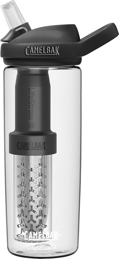 CamelBak eddy+ Water Filter Water Bottle by LifeStraw Integrated 2-Stage Filter Straw - For Hiking, Backpacking, Travel, and Emergency Preparedness