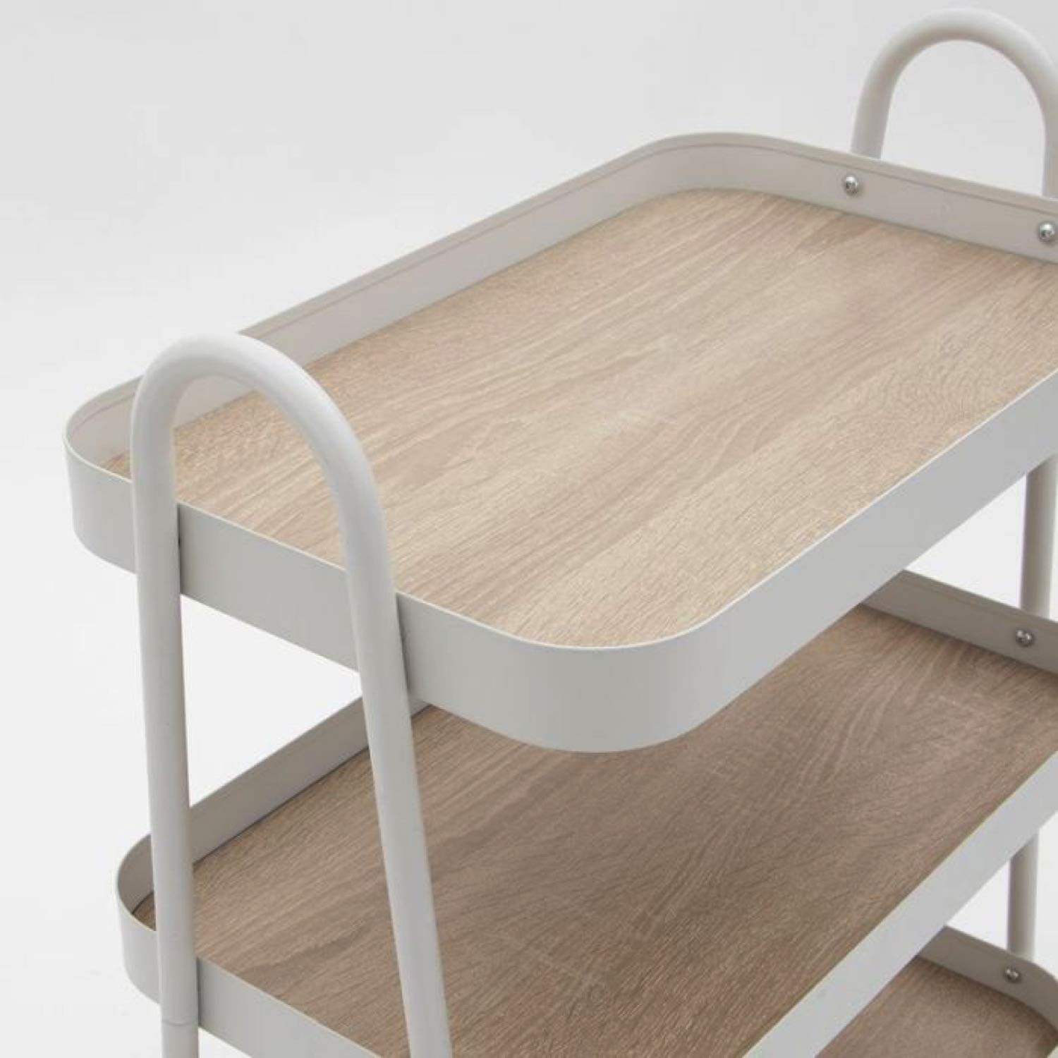 Vidal Regalos Mesa Camarera con Ruedas 3 Niveles Metalica Blanca 77 cm