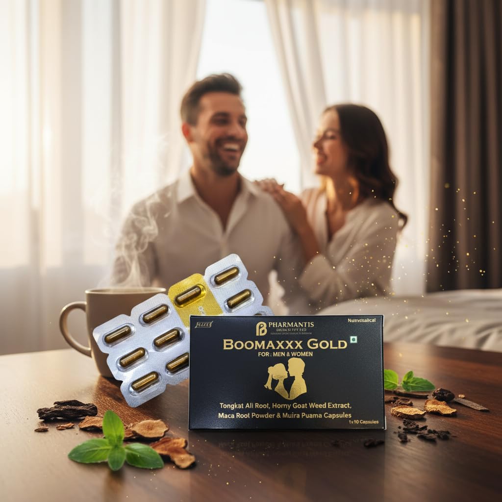 Boomaxxx Gold Herbal Capsules for Men & Women | With Tongkat Ali, Maca Root, Horny Goat Weed & Muira Puama | Daily Vitality & Wellness Support | 10 Capsules — Amazon image 3