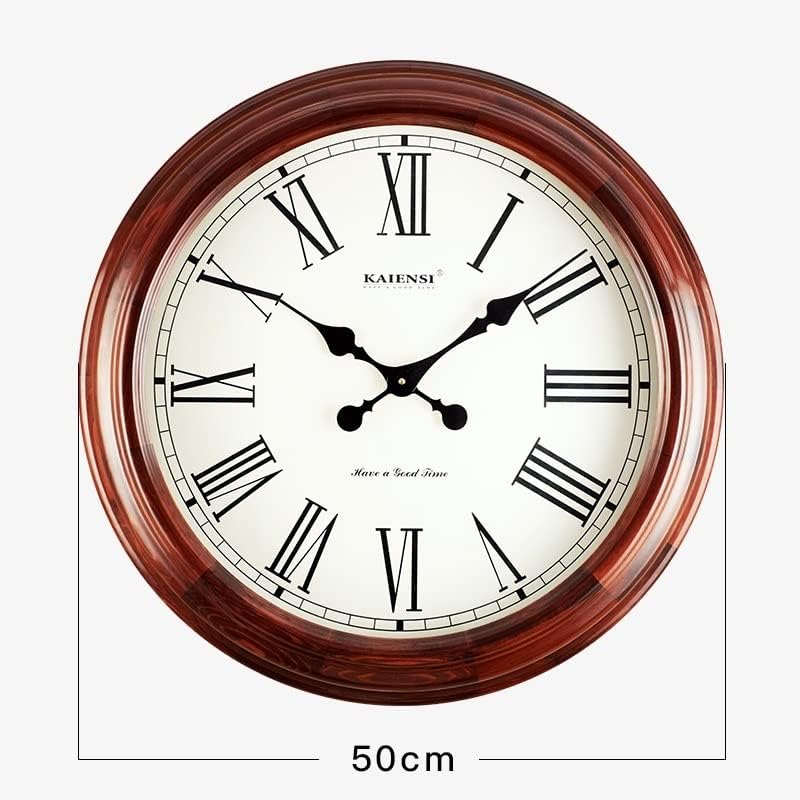 Miniatura 7 de Reloj de pared silencioso escandinavo vintage de 20 pulgadas, reloj de pared de madera de lujo para sala de estar, manecillas para dormitorio,