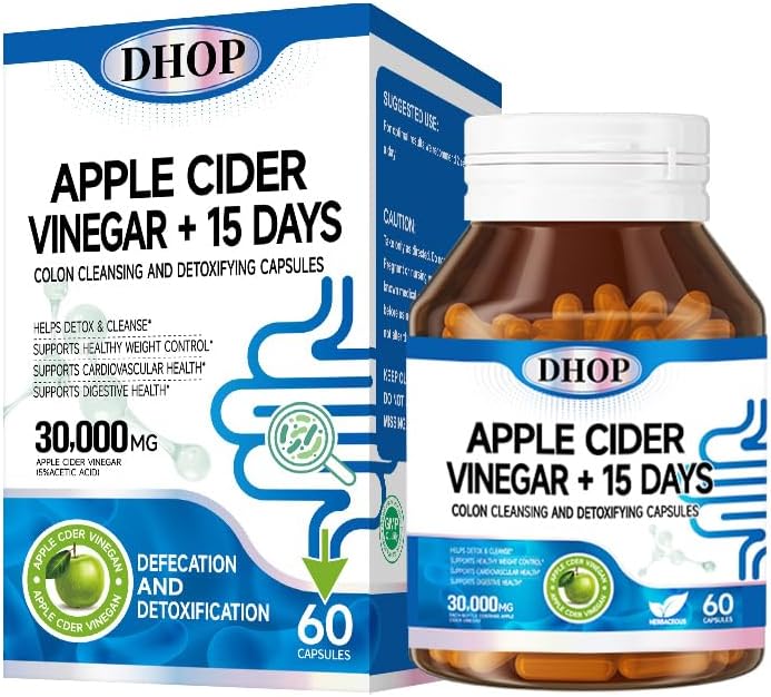 OYR Apple Cider Vinegar Cleanse Capsules for Colon Cleansing & Gut Health. Organic Beetroot, Pomegranate, with Vitamin B9 & B12. Digestive Support for Adults.