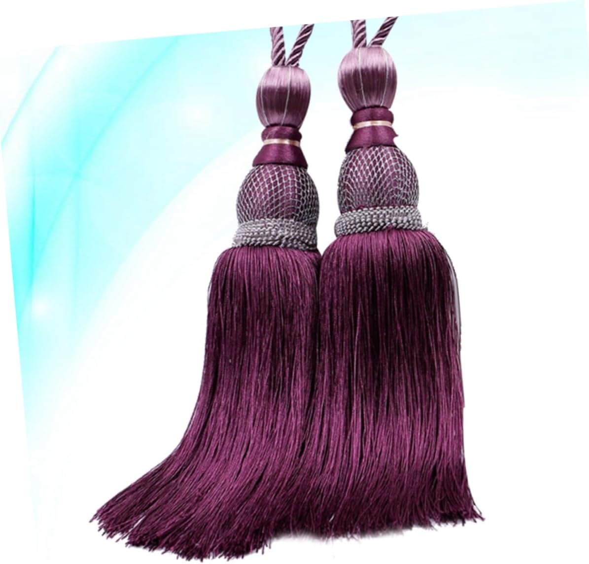 Cabilock 2pcs Elegant Curtain Tiebacks Tassels Luxury Drapery Accessories for Thick and Thin Curtains Dark Color for Living Room and Bedroom Decor