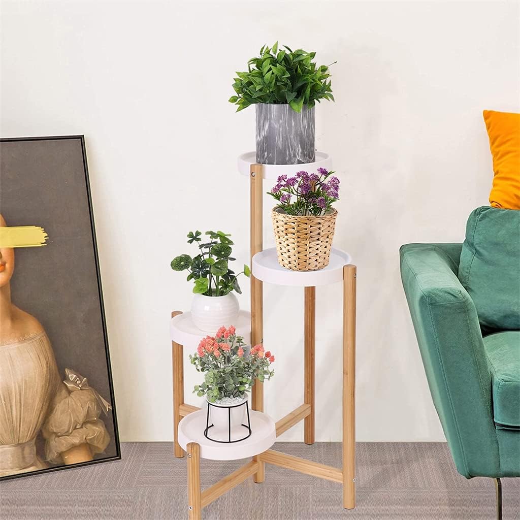 4 Tier Plant Stand Tall Corner Indoor Flower Pot Holder Rack For Living Room