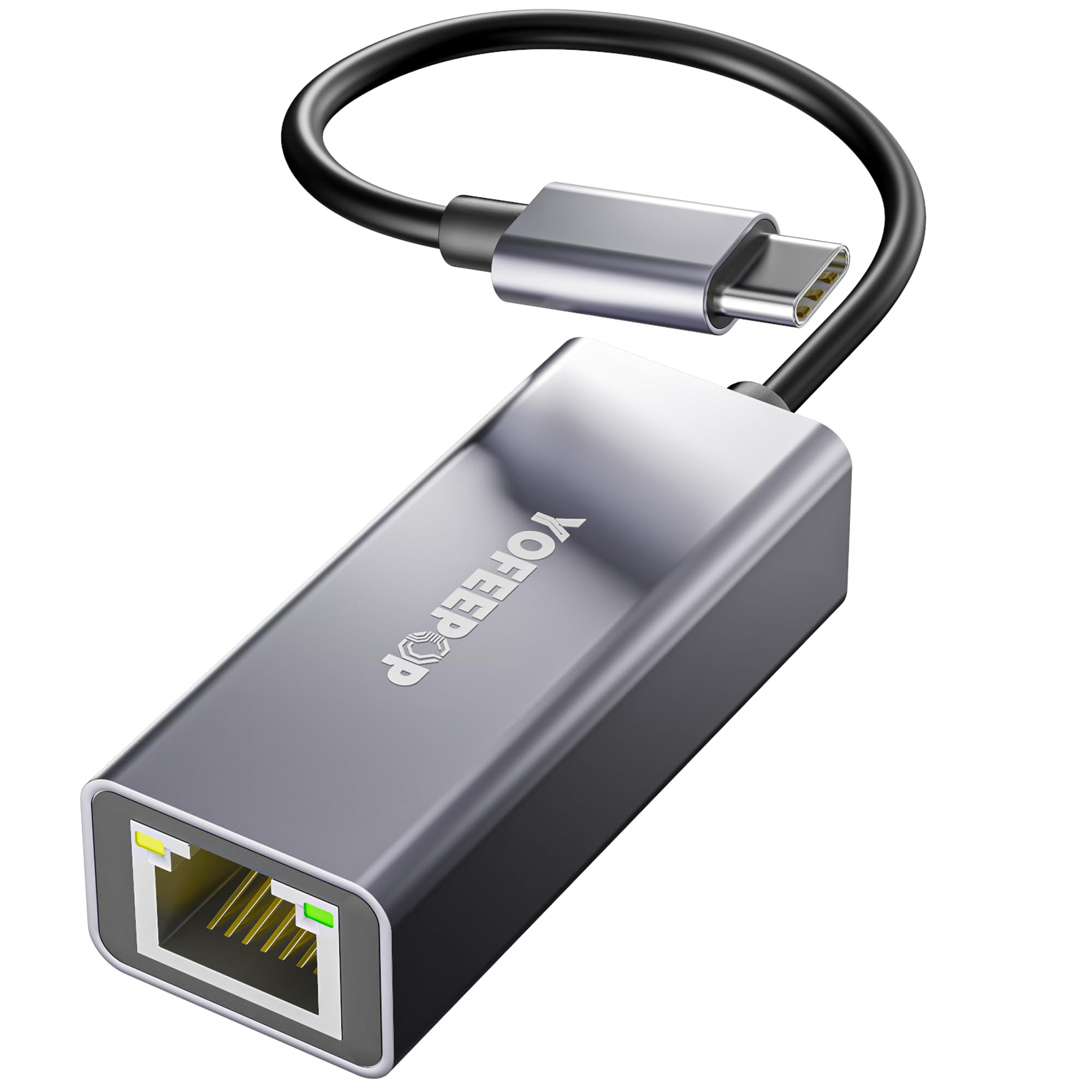 USBC to Ethernet Adapter, Gigabit Network Adapter, 1000Mbps LAN Ethernet to USB C Compatible with iPhone 15/16/17,MacBook Pro/Air,iPad Pro,Mac