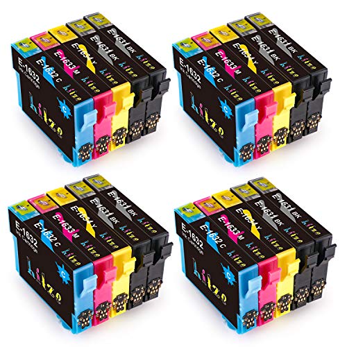 HITZE 16 XL Cartuchos de Tinta Compatible para Epson 16 16XL para Epson Workforce WF-2630WF WF-2010 WF-2750 WF-2530 WF-2760 WF-2650 WF-2660 WF-2510 WF-2520 WF-2660 WF-2540 (18 Multipack