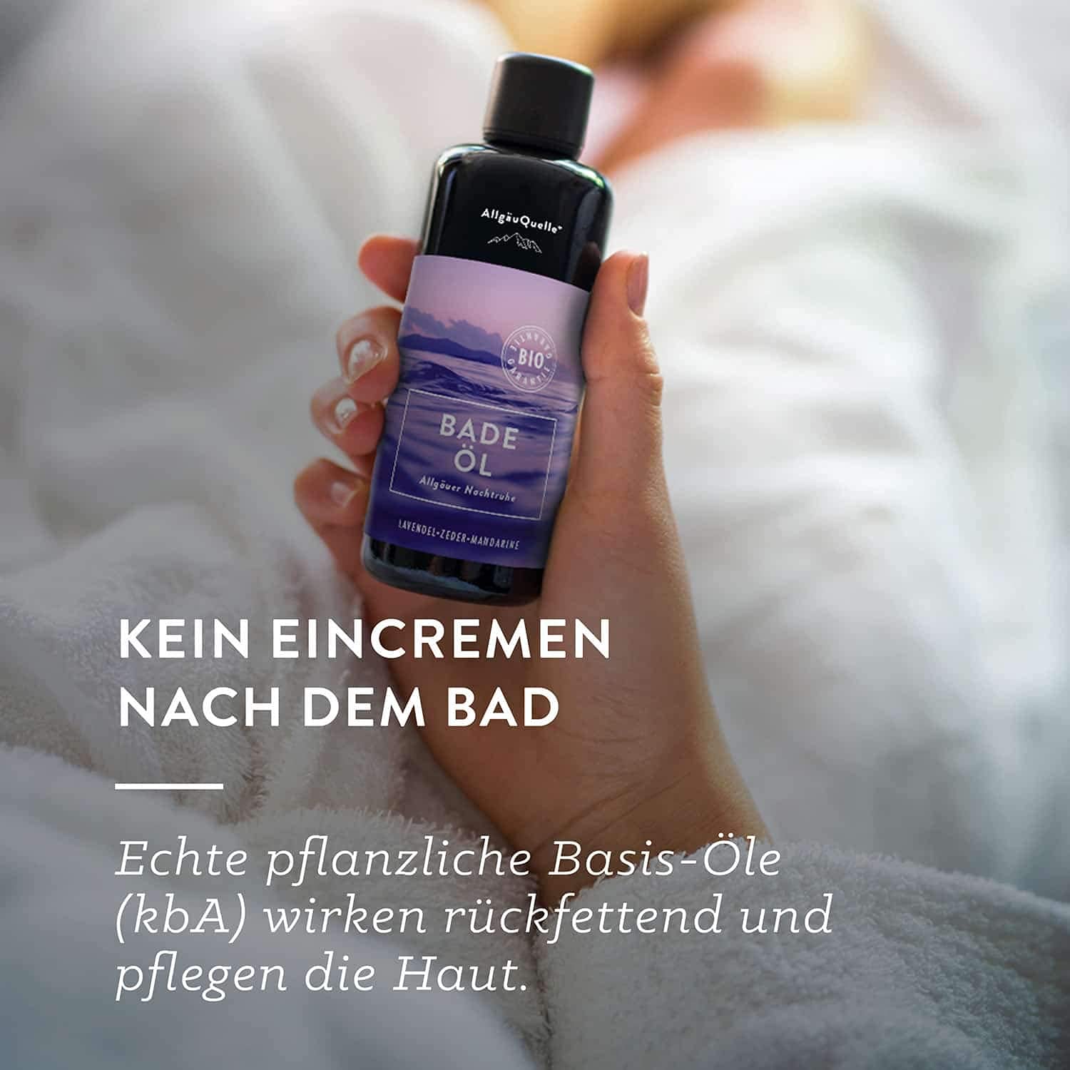 AllgäuQuelle® Bio Geschenk-Set Nachtruhe mit 100% Bio-Öle - 1x Bio-Airspray 100ml + 1x Bio-Badeöl 100ml Allgäuer Nachtruhe + 1x Bio-Duftsäckchen. Set mit Duftspray, Badeduft, Duft-Säckchen