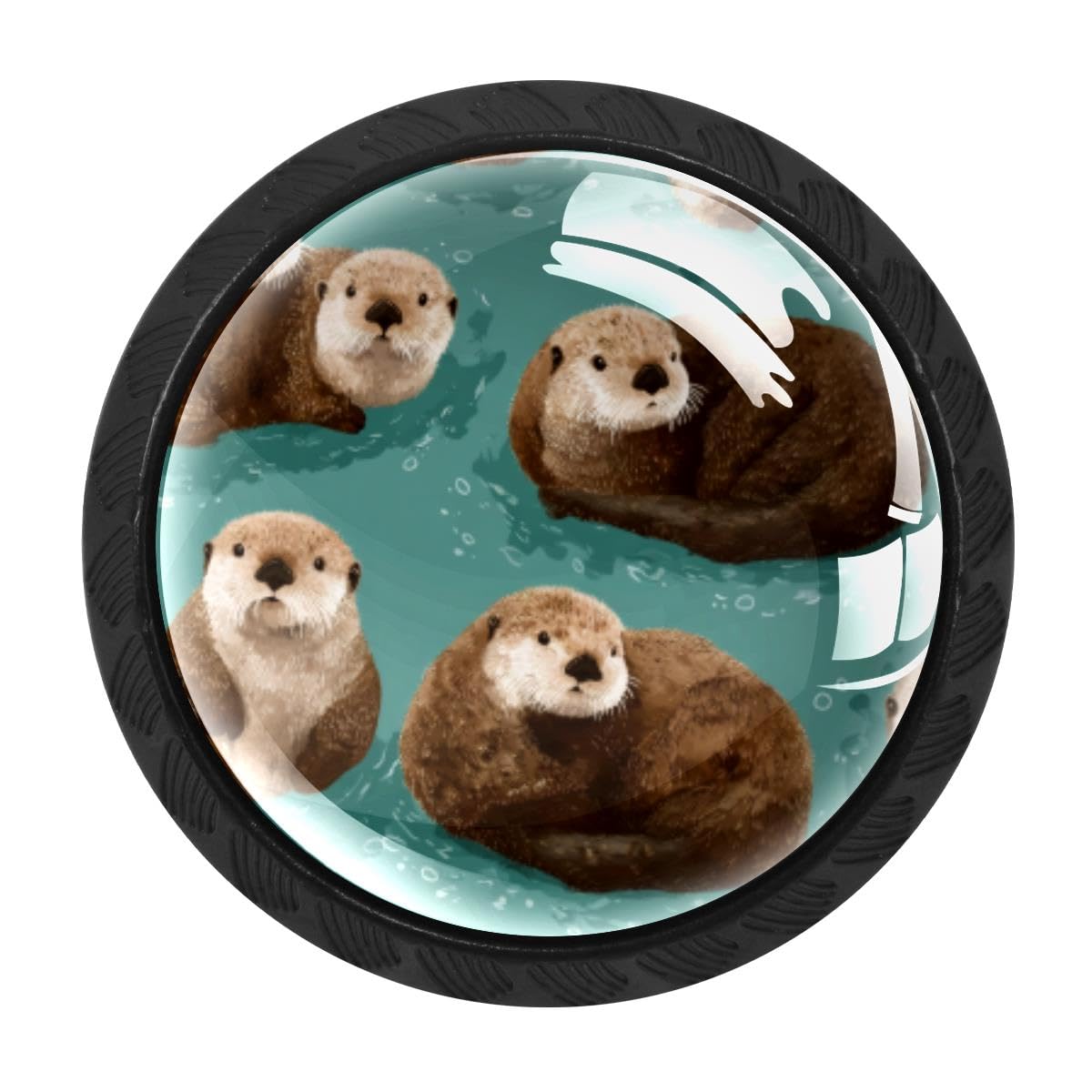 HEOEH 4 PCS Kitchen Cabinet Knobs, Otters Drawer Knobs Dresser Handles